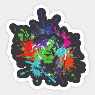 Paint Splatter Lion Sticker